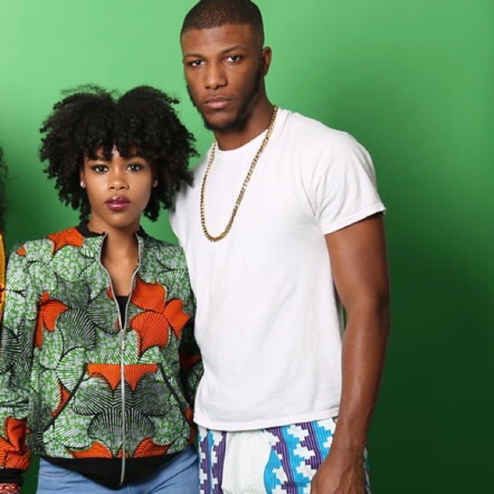 African print bomber. Marked Zara for exposure.